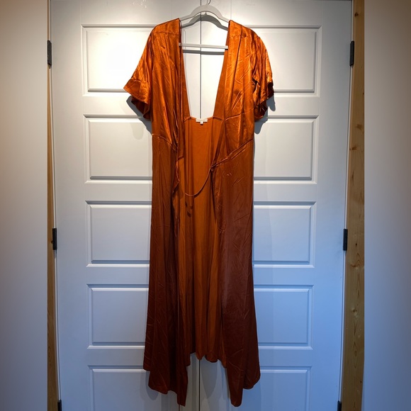 Whimsy + Row Lola Wrap Dress in Rust Size M - Picture 7 of 10